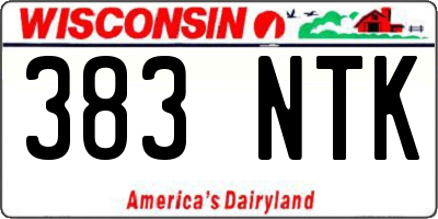 WI license plate 383NTK