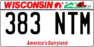 WI license plate 383NTM