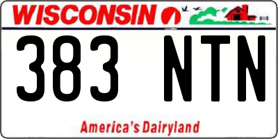 WI license plate 383NTN