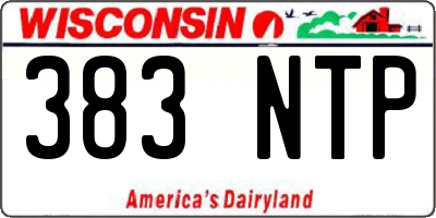 WI license plate 383NTP