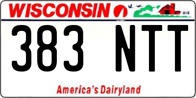 WI license plate 383NTT