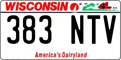 WI license plate 383NTV