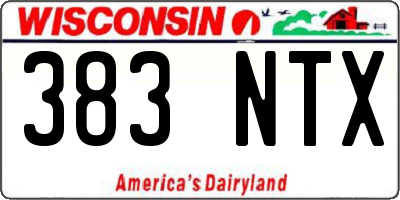 WI license plate 383NTX