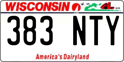 WI license plate 383NTY