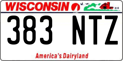 WI license plate 383NTZ