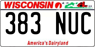 WI license plate 383NUC