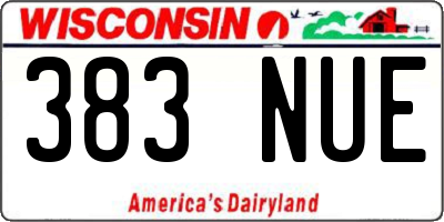WI license plate 383NUE