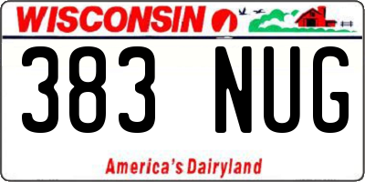 WI license plate 383NUG