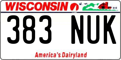 WI license plate 383NUK