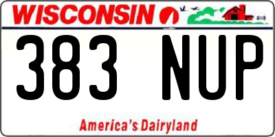 WI license plate 383NUP