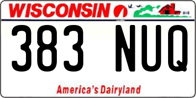 WI license plate 383NUQ