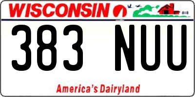 WI license plate 383NUU