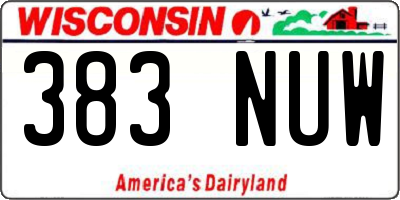 WI license plate 383NUW