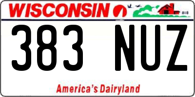 WI license plate 383NUZ