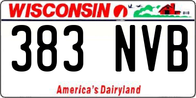 WI license plate 383NVB