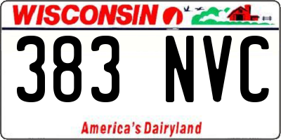 WI license plate 383NVC