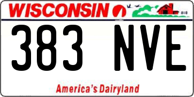 WI license plate 383NVE