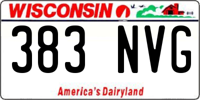 WI license plate 383NVG