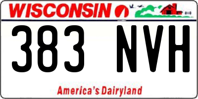 WI license plate 383NVH