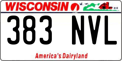 WI license plate 383NVL