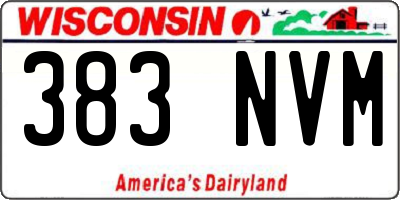 WI license plate 383NVM