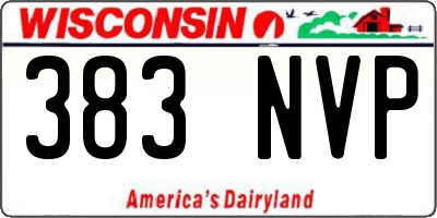 WI license plate 383NVP