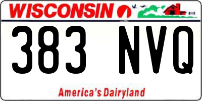 WI license plate 383NVQ