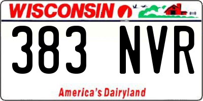 WI license plate 383NVR