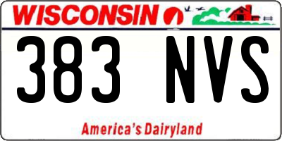 WI license plate 383NVS