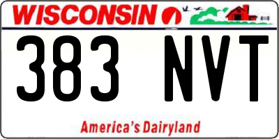 WI license plate 383NVT