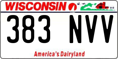 WI license plate 383NVV
