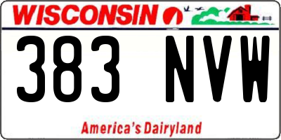 WI license plate 383NVW