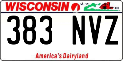 WI license plate 383NVZ