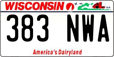 WI license plate 383NWA