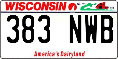 WI license plate 383NWB