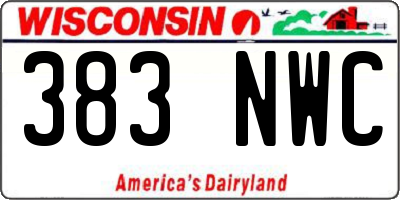 WI license plate 383NWC