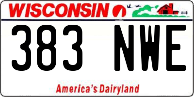 WI license plate 383NWE