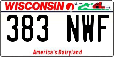 WI license plate 383NWF
