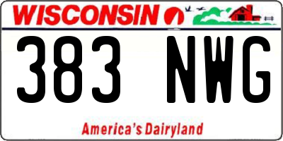 WI license plate 383NWG