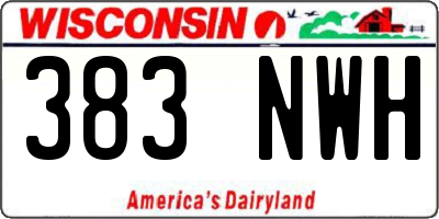 WI license plate 383NWH