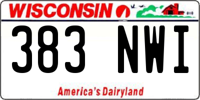 WI license plate 383NWI