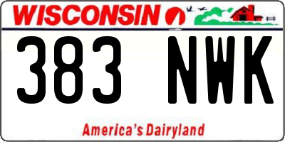 WI license plate 383NWK