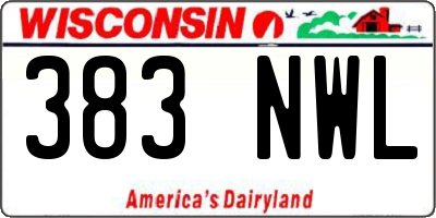 WI license plate 383NWL