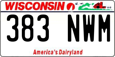 WI license plate 383NWM