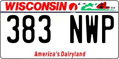 WI license plate 383NWP