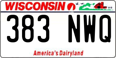 WI license plate 383NWQ