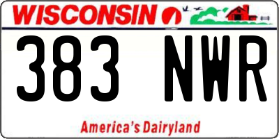 WI license plate 383NWR