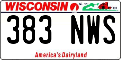 WI license plate 383NWS