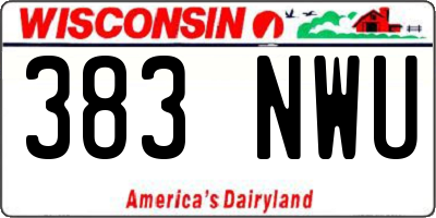 WI license plate 383NWU