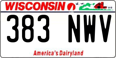 WI license plate 383NWV
